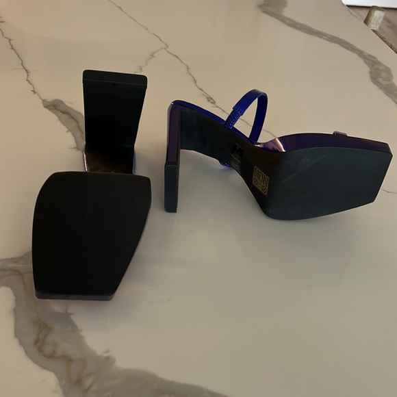 Jeffrey Campbell platform metallic blue sandals - Picture 4 of 6